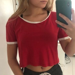 Forever 21 red cropped ringer tee